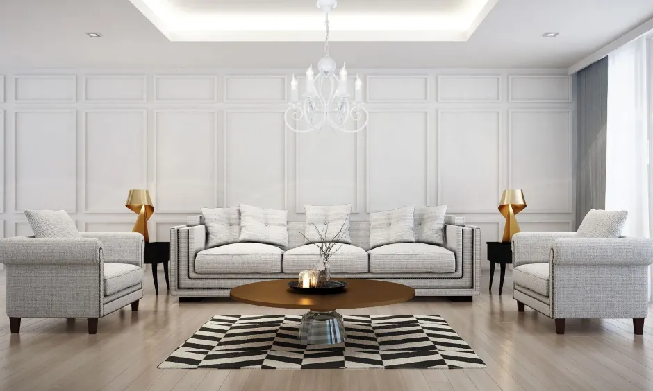 Hängelampen|Bürolampen*Belis Vintage Kronleuchter Weiß E14 6-flammig Klassisch