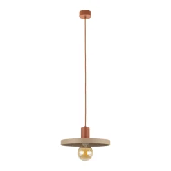 Hängelampen|Bürolampen*TK Lighting Vintage Pendelleuchte E27 Ø30 cm in Ziegelrot Sandgrau