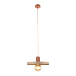 Hängelampen|Bürolampen*TK Lighting Vintage Pendelleuchte E27 Ø30 cm in Ziegelrot Sandgrau