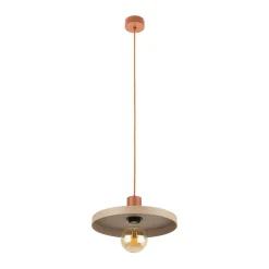 Hängelampen|Bürolampen*TK Lighting Vintage Pendelleuchte E27 Ø30 cm in Ziegelrot Sandgrau