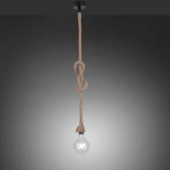Just Light Vintage Pendelleuchte E27 bis 15 W Ø10 cm rund Tau Seil< Hängelampen|Bürolampen