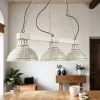 Luminex Vintage Pendelleuchte 3-flmg E27 Shabby Weiß HAKON< Hängelampen|Esszimmer Lampen