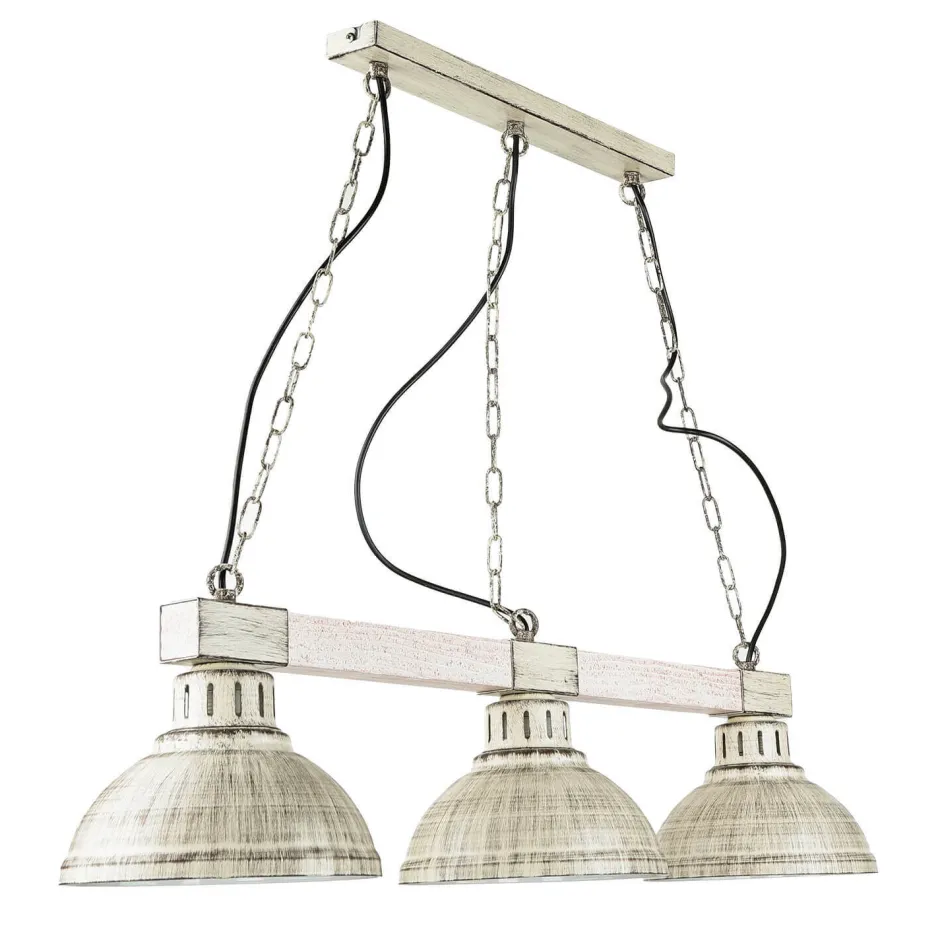 Luminex Vintage Pendelleuchte 3-flmg E27 Shabby Weiß HAKON< Hängelampen|Esszimmer Lampen
