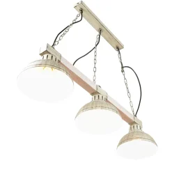 Luminex Vintage Pendelleuchte 3-flmg E27 Shabby Weiß HAKON< Hängelampen|Esszimmer Lampen