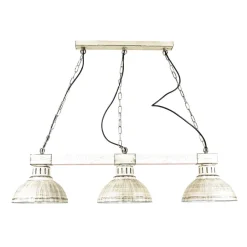 Luminex Vintage Pendelleuchte 3-flmg E27 Shabby Weiß HAKON< Hängelampen|Esszimmer Lampen