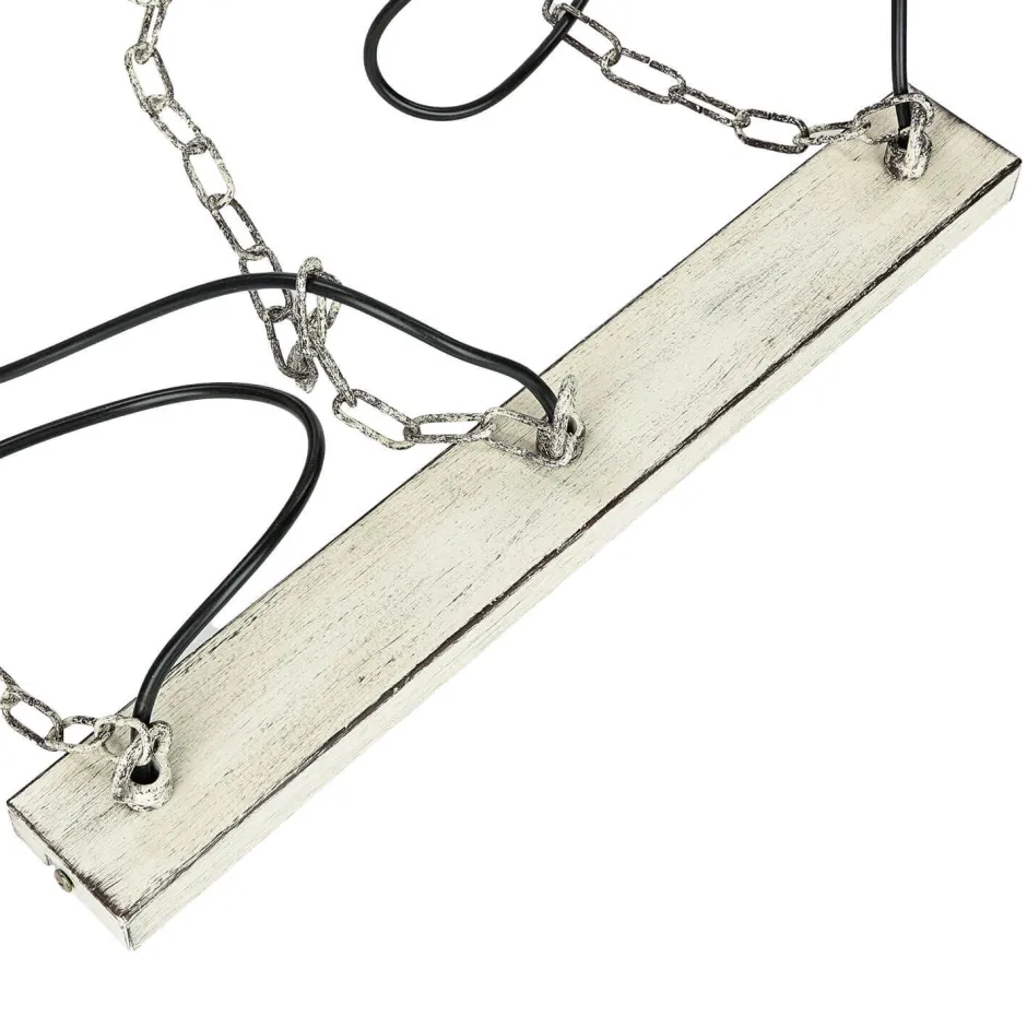 Luminex Vintage Pendelleuchte 3-flmg E27 Shabby Weiß HAKON< Hängelampen|Esszimmer Lampen