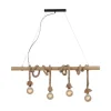 Hängelampen|Bürolampen*Just Light Vintage Pendelleuchte Holzbalken Tau Seil E27 100 cm