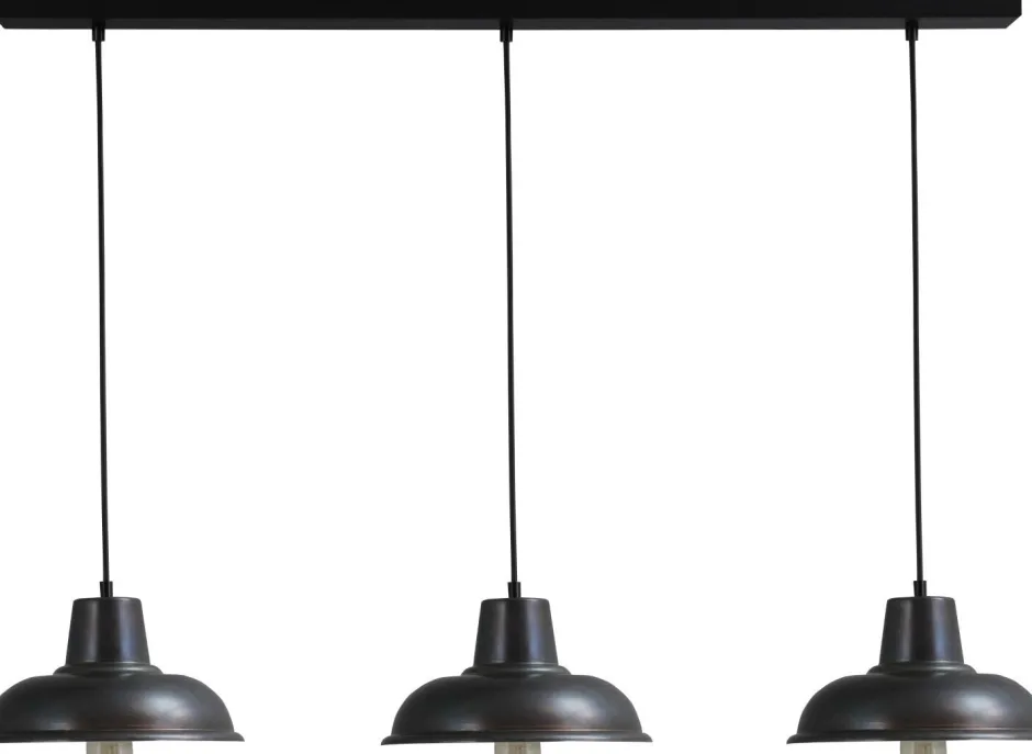 Industrie Lampen|Vintage Lampen*Masterlight Vintage Pendelleuchte in Schwarz Roter Metall Optik