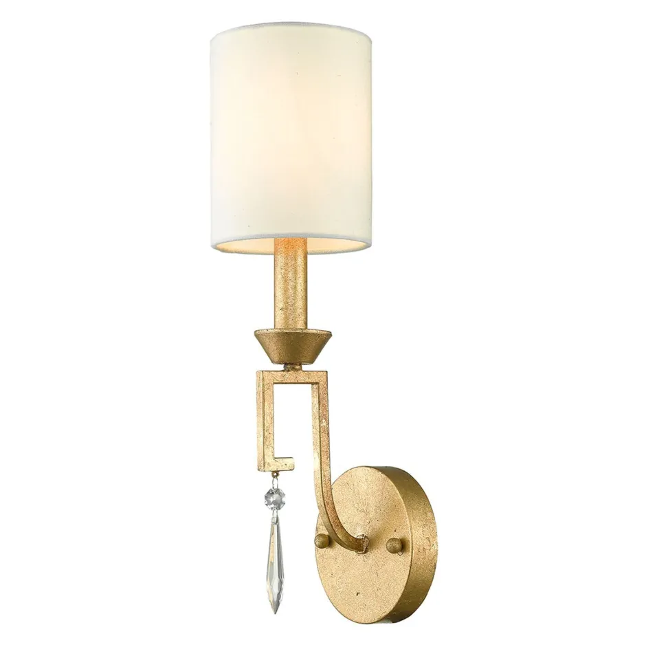 Wandleuchten|Lampen Aus Aller Welt*Elstead Vintage Wandlampe AIROSO Gold Weiß H:45cm Lampe