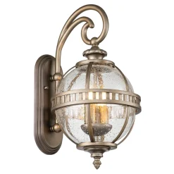 Metall Lampen|Vintage Lampen*Elstead Vintage Wandlampe außen Aluminium Glas H: 48,9 cm IP44 E14