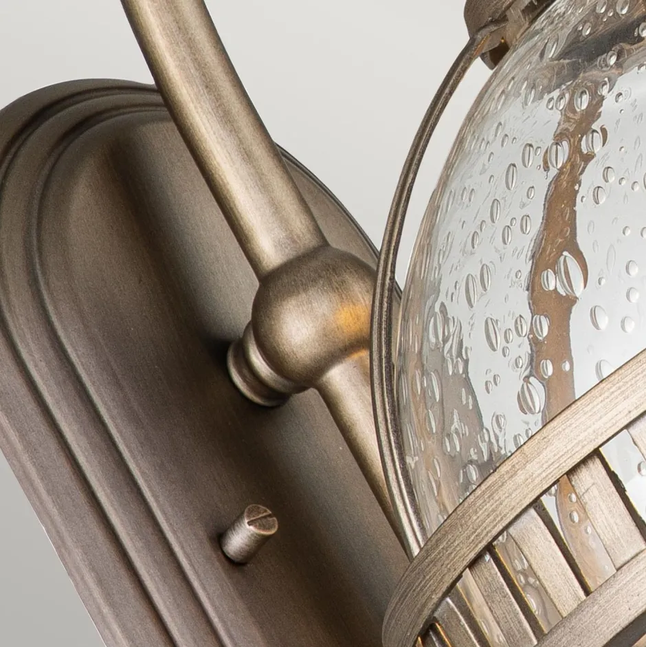 Metall Lampen|Vintage Lampen*Elstead Vintage Wandlampe außen Aluminium Glas H: 48,9 cm IP44 E14