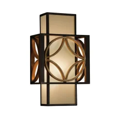 Wandleuchten|Flurlampen*Elstead Vintage Wandlampe Eisen Stoff eckig stilvoll E14 Flur