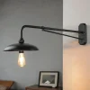 Wandleuchten|Küchenlampen*Lido Vintage Wandlampe innen groß T:73cm Schwarz Aluminium