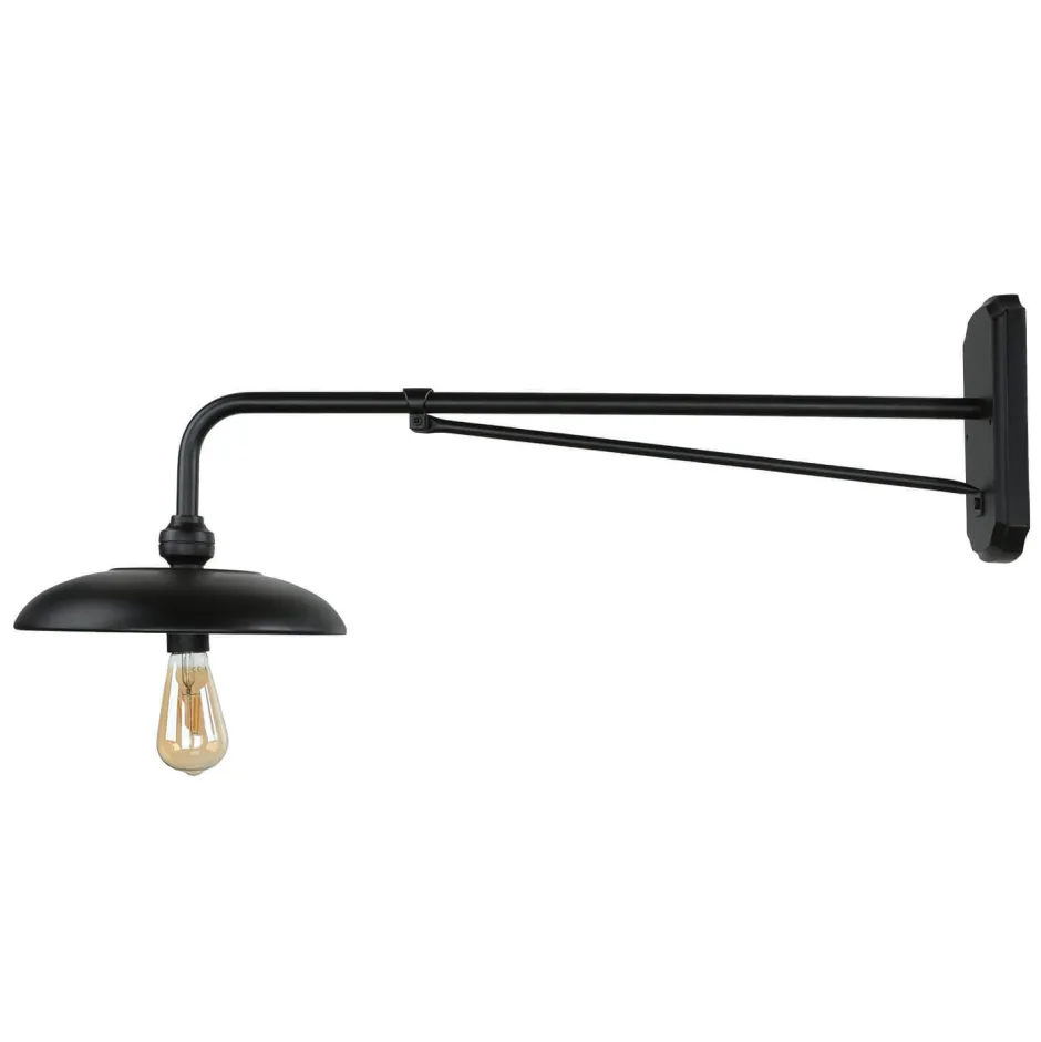 Wandleuchten|Küchenlampen*Lido Vintage Wandlampe innen groß T:73cm Schwarz Aluminium