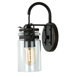 Elstead Vintage Wandleuchte Industrie Design Glas Schirm< Glaslampen|Designerlampen