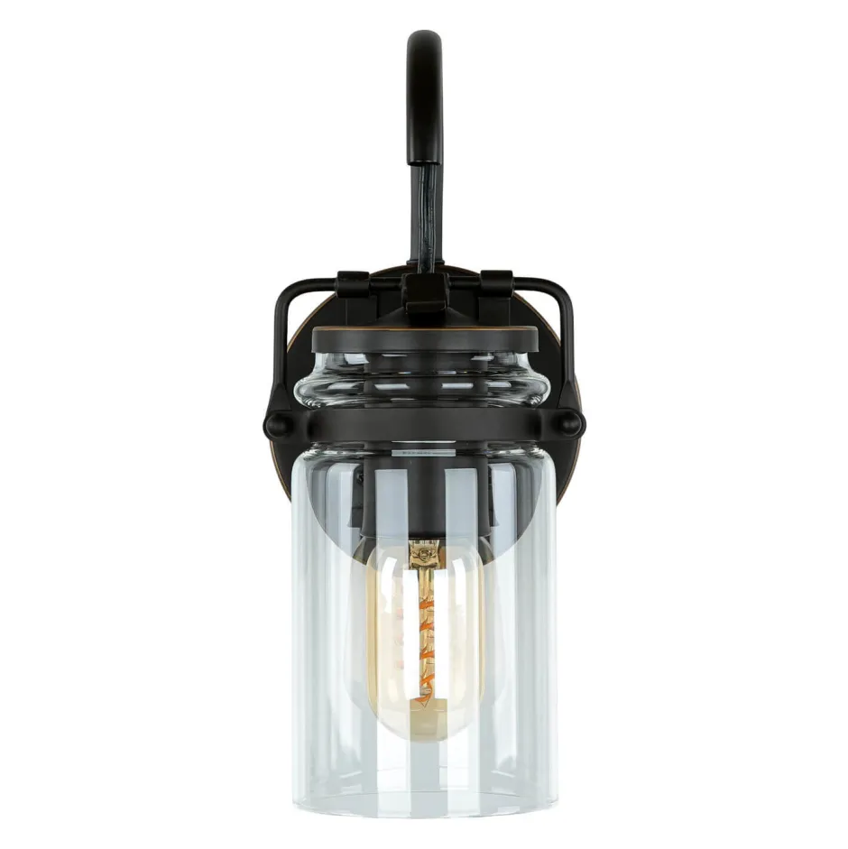 Elstead Vintage Wandleuchte Industrie Design Glas Schirm< Glaslampen|Designerlampen