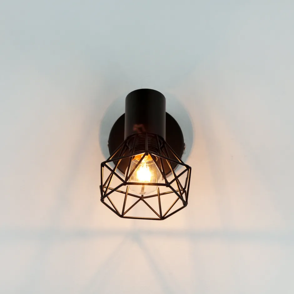 Moderne Lampen|Küchenlampen*Easylight Wand Spot Metall Retro verstellbar in Schwarz E14