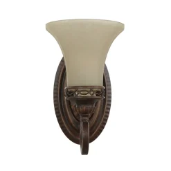 Glaslampen|Designerlampen*Elstead Wandlampe ANABELL 1 in Braun B:16cm Landhaus Lampe