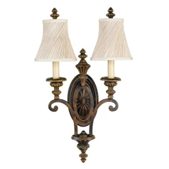 Wandleuchten|Wohnzimmerlampen*Elstead Wandlampe ANABELL 1 Walnuss 2xE27 Landhaus Lampe