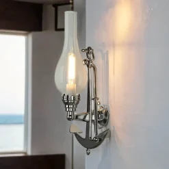 Laura Suardi Wandlampe ANCORA Chrom Messing Maritim Badezimmer< Wandleuchten|Lampen Aus Aller Welt
