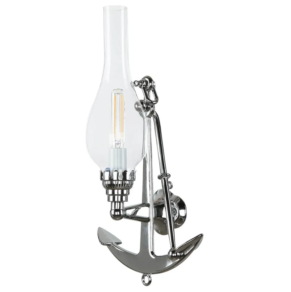Laura Suardi Wandlampe ANCORA Chrom Messing Maritim Badezimmer< Wandleuchten|Lampen Aus Aller Welt