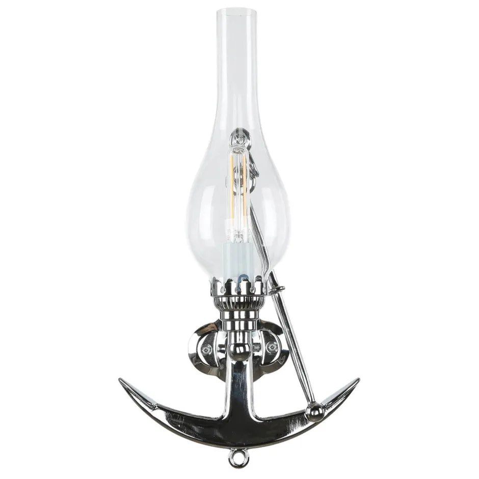 Laura Suardi Wandlampe ANCORA Chrom Messing Maritim Badezimmer< Wandleuchten|Lampen Aus Aller Welt