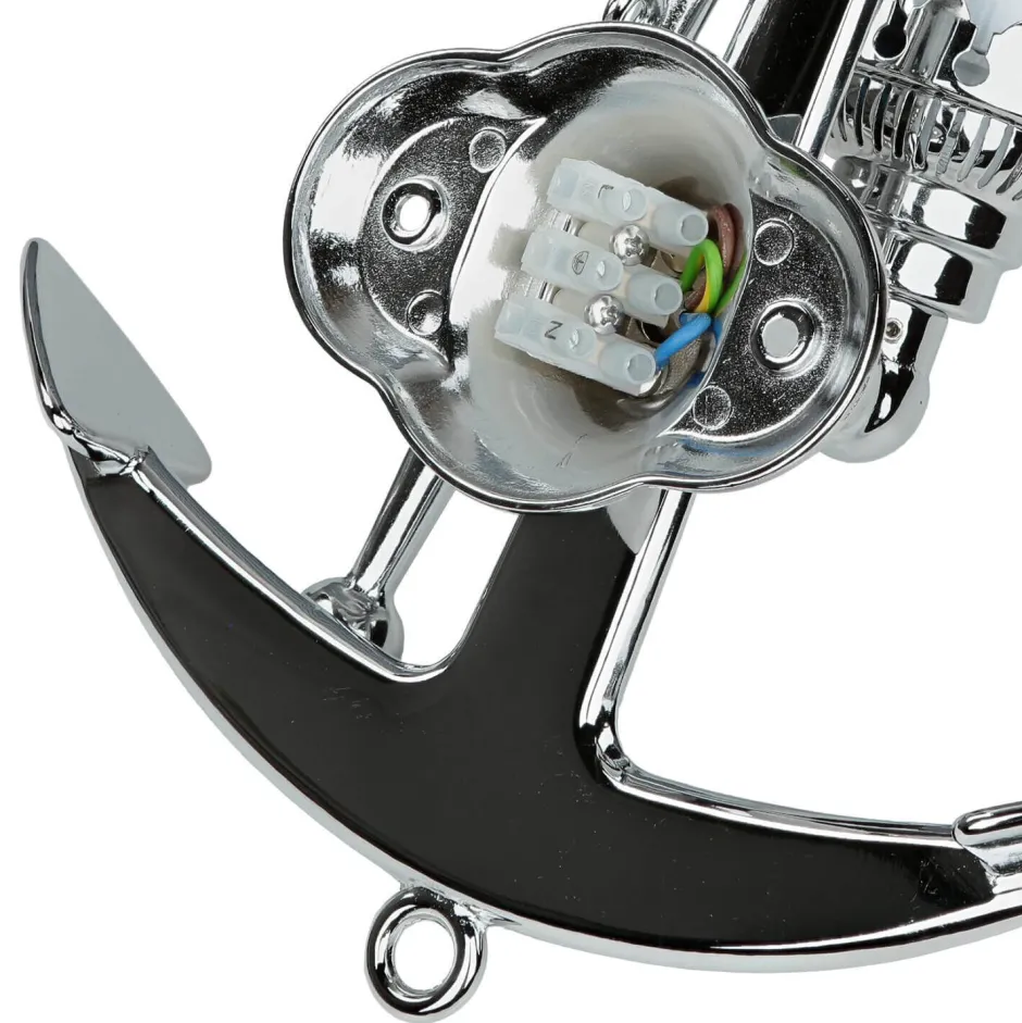 Laura Suardi Wandlampe ANCORA Chrom Messing Maritim Badezimmer< Wandleuchten|Lampen Aus Aller Welt