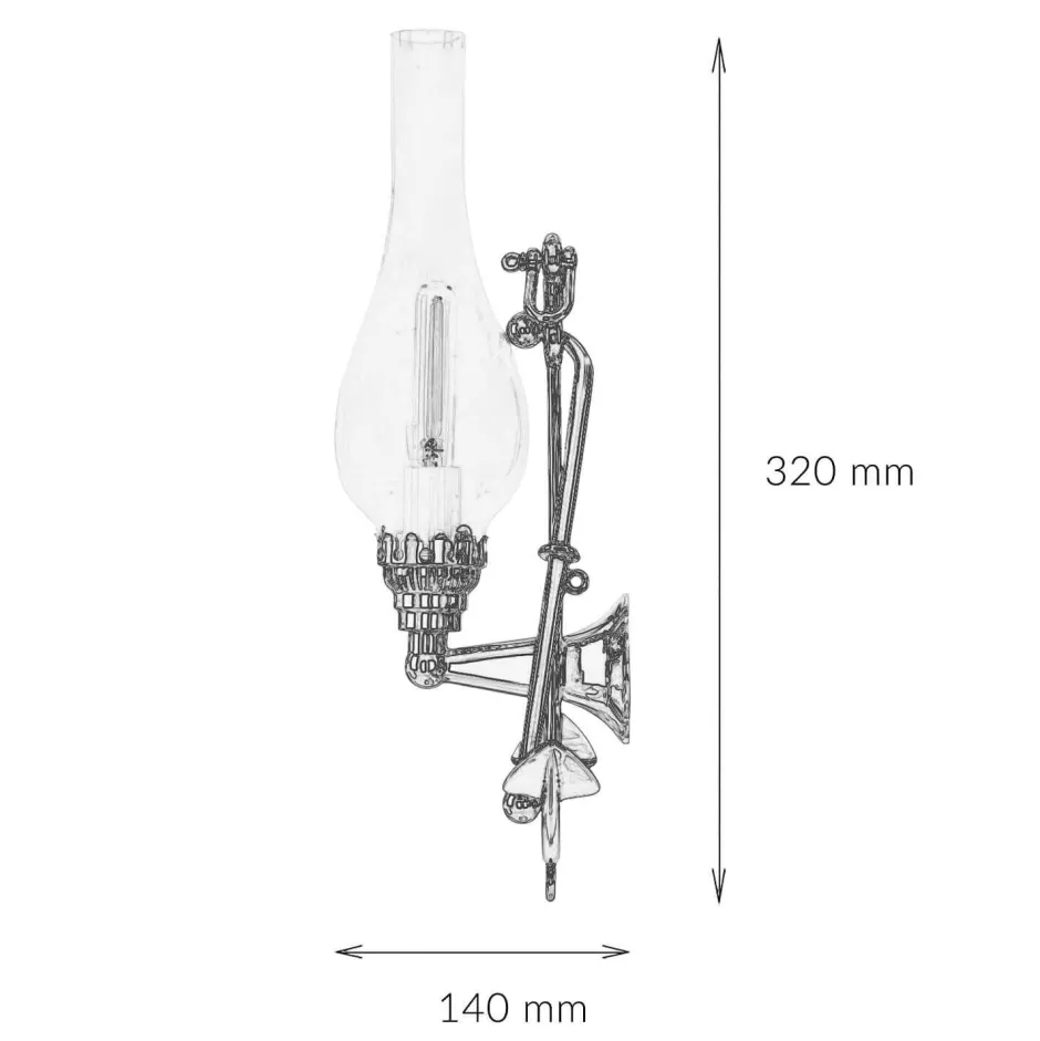 Laura Suardi Wandlampe ANCORA Chrom Messing Maritim Badezimmer< Wandleuchten|Lampen Aus Aller Welt