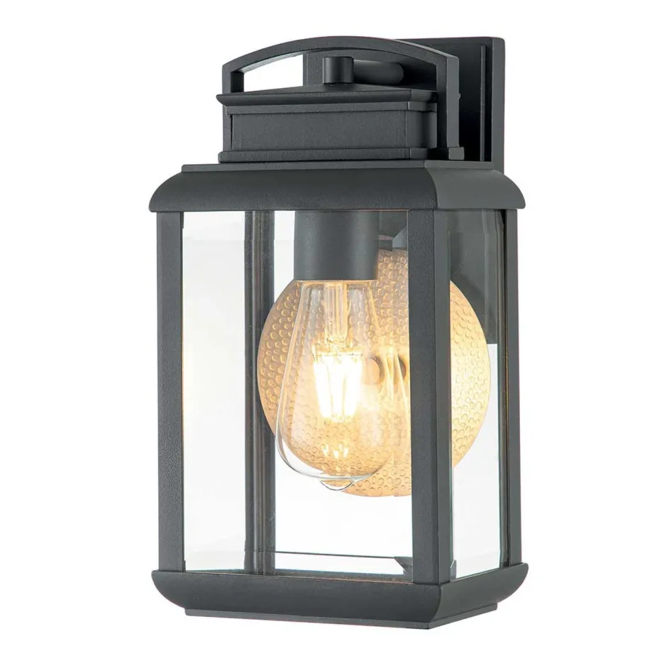 Elstead Wandlampe außen Aluminium Glas H: 30,5 cm IP44 E27 Grau< Metall Lampen|Vintage Lampen