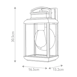 Elstead Wandlampe außen Aluminium Glas H: 30,5 cm IP44 E27 Grau< Metall Lampen|Vintage Lampen