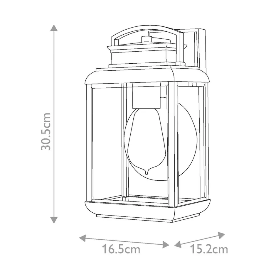 Elstead Wandlampe außen Aluminium Glas H: 30,5 cm IP44 E27 Grau< Metall Lampen|Vintage Lampen