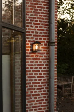 Eco-Light Wandlampe außen Aluminium E27 IP54 H:17,5 cm Schwarz< Metall Lampen|Gartenlaternen