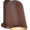 Metall Lampen|Vintage Lampen*Eco-Light Wandlampe Außen Aluminium GU10 IP54 H:14,6 cm Rostbraun