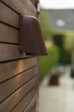 Metall Lampen|Vintage Lampen*Eco-Light Wandlampe Außen Aluminium GU10 IP54 H:14,6 cm Rostbraun