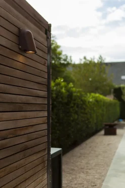 Metall Lampen|Vintage Lampen*Eco-Light Wandlampe Außen Aluminium GU10 IP54 H:14,6 cm Rostbraun