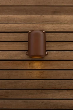 Metall Lampen|Vintage Lampen*Eco-Light Wandlampe Außen Aluminium GU10 IP54 H:14,6 cm Rostbraun