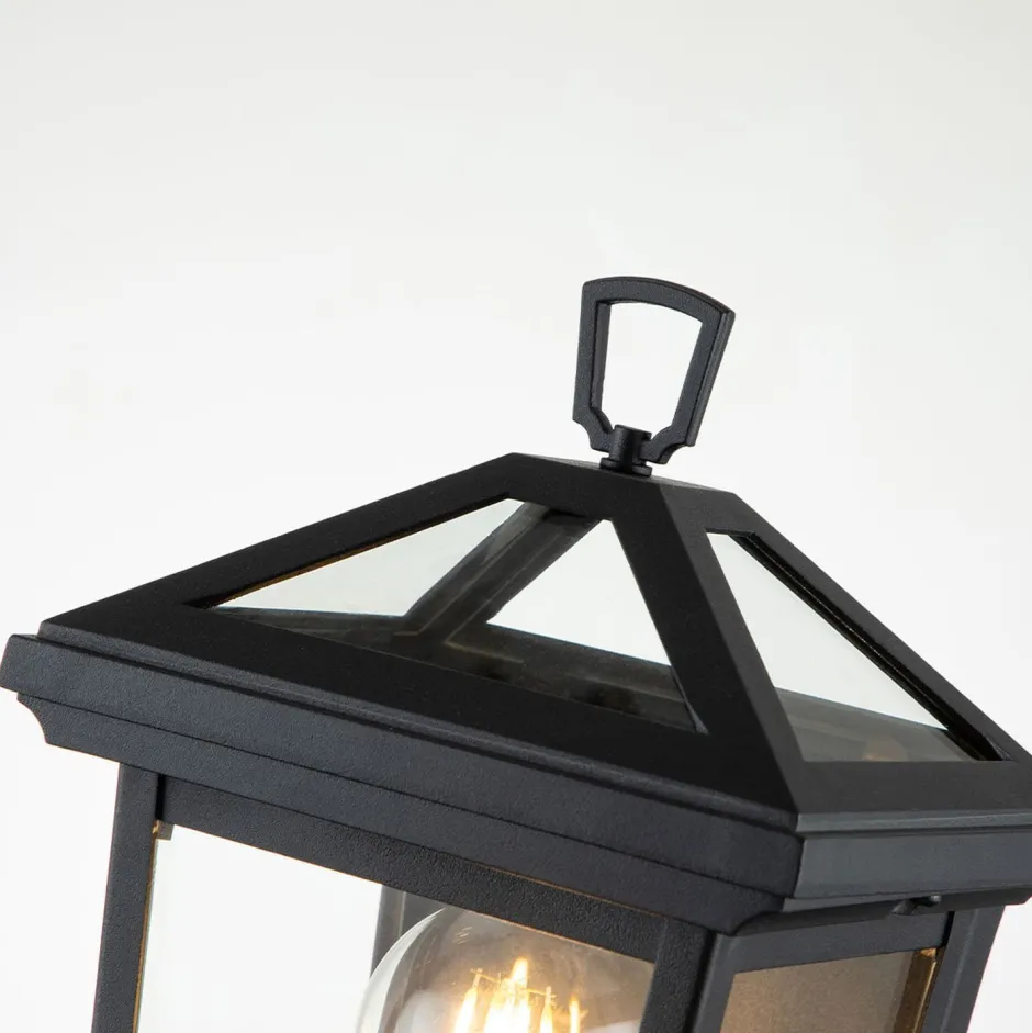 Elstead Wandlampe außen Aluminium Glas H: 30 cm IP44 Schwarz< Metall Lampen|Vintage Lampen