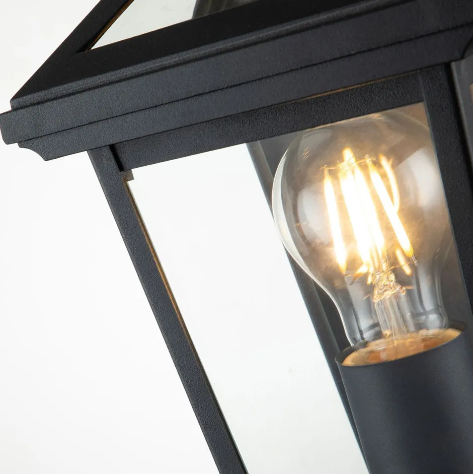 Elstead Wandlampe außen Aluminium Glas H: 30 cm IP44 Schwarz< Metall Lampen|Vintage Lampen