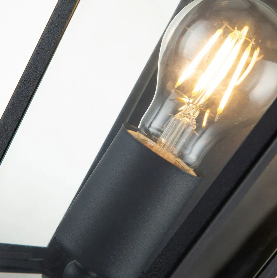 Elstead Wandlampe außen Aluminium Glas H: 30 cm IP44 Schwarz< Metall Lampen|Vintage Lampen