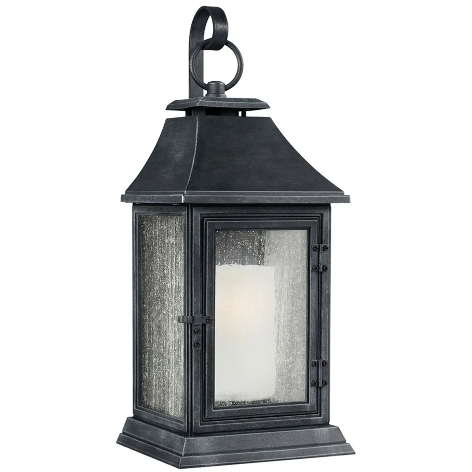 Elstead Wandlampe Außen 89cm hoch in Zink Vintage IP44< Außenwandleuchten|Gartenlaternen