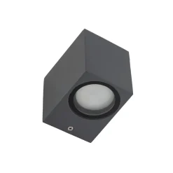 Metall Lampen|Feuchtraumleuchten*TK Lighting Wandlampe außen Downlight Grau Metall IP44 GU10 H:8 cm