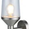Metall Lampen|Moderne Außenleuchten*Easylight Wandlampe außen Edelstahl Glas E27 IP44 29 cm hoch