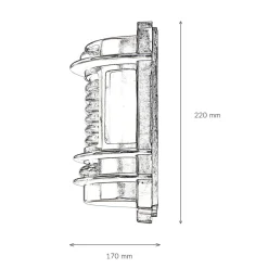 Lido Wandlampe Außen Glas Messing in Nickel Maritim IP64< Metall Lampen|Messinglampen