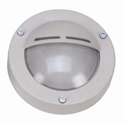 Lido Wandlampe außen Grau Echt-Messing Glas D: 14 cm IP64 G9< Außenwandleuchten|Messinglampen