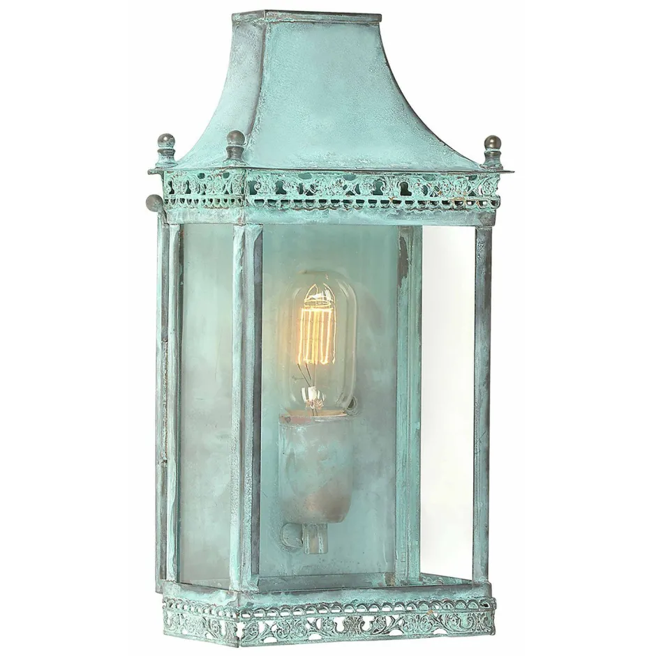 Elstead Wandlampe Außen Grün antik Echt-Messing Haus MARTHA< Metall Lampen|Messinglampen