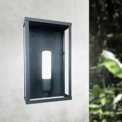 Außenwandleuchten|Moderne Außenleuchten*Giovanni Battista Wandlampe außen H: 36 cm IP43 E27 in Bronze aus Eisen Glas