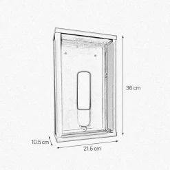 Außenwandleuchten|Moderne Außenleuchten*Giovanni Battista Wandlampe außen H: 36 cm IP43 E27 in Bronze aus Eisen Glas