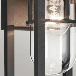 Elstead Wandlampe außen H: 33 cm IP44 Schwarz E27 eckig klein< Stofflampen|Rustikale Lampen