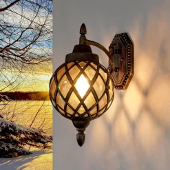 Rustikale Lampen|Vintage Lampen*Easylight Wandlampe Außen in Kupfer antik IP44 Vintage