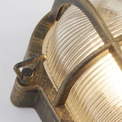 Searchlight Wandlampe außen IP44 E27 in Gold Antik H: 25 cm Maritim< Metall Lampen|Maritime Lampen
